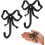 Bow Wall Hook,2 Pack Black Bow Knot Hooks Brass Wall Mounted Functional Hooks Cast Iron Wall Towel Hook 2