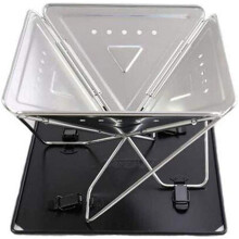 Portable Charcoal Grill Stainless Steel Triangle BBQ with Stable Chassis for Camping and Balcony Use