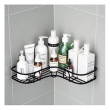 Bathroom Shower Shelf Rustproof Corner Organizer with Suction Cup Mount, No Drilling Storage Rack AA