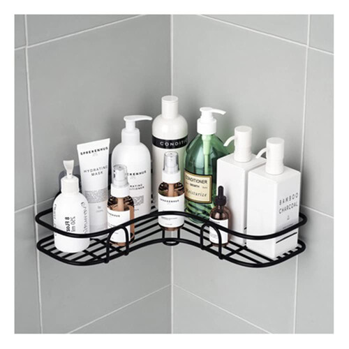 Bathroom Shower Shelf Rustproof Corner Organizer with Suction Cup Mount, No Drilling Storage Rack AA