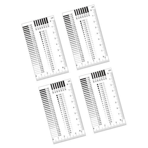 Flaw Detection Scale Cards 4PCS with Tear Coating for Industrial Component Inspection Use Stain Cracks Comparison Scale 2