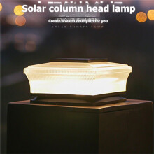 Lampe Solaire LED sur Poteau, Éclairage Pilier Chaud, Éclairage de Jardin, de Rue et de , Rechargeable, Étanche, pour Aménagement Paysager, Mur ou