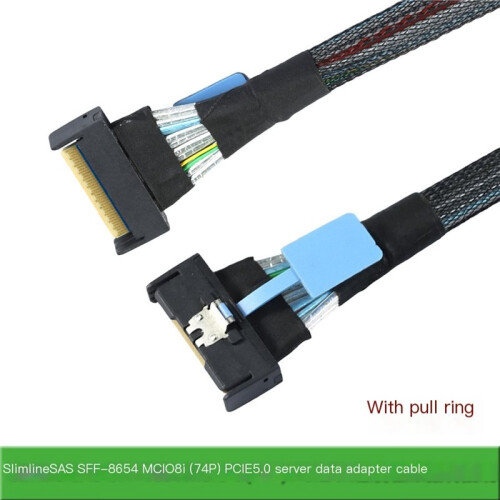 Cabo Extensor PCI-e 5.0  Cool  IO MCIO de 0,5 M com Conector Macho de 74 Pinos (MCIO 8i) 1
