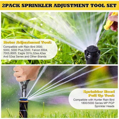 Sprinkler  Tool Set, Sprinkler Removal Tool and Pull  Tools for Rain Bird 1800 5000 Series, Adjustment Screwdriver 2