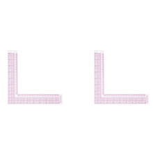 2X Naaimaatlinialen 90-Graden L-Vorm Vierkante Liniaal Metrische en Imperiale Kledingliniaal Kleermaker Knutselgereedschap