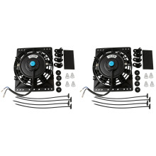 2X 6 Inch Slim 650CFM Radiator Cooling Fans Universal Slim Pull Push 12V 80W Direct Replacement Fan with Mount Kit