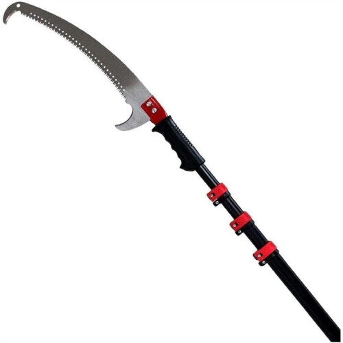 Red Telescopic Pole Saw 5.4m Extendable Tree Pruner Saw with Lightweight Aluminum Handle and Replaceable Blade