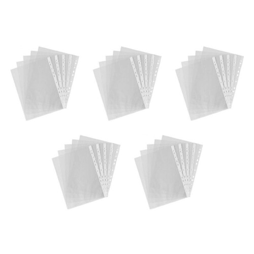 500Pcs A4 PP Punched Punch Pockets Folders Filing Wallets Sleeves Bag Transparent 0.03mm