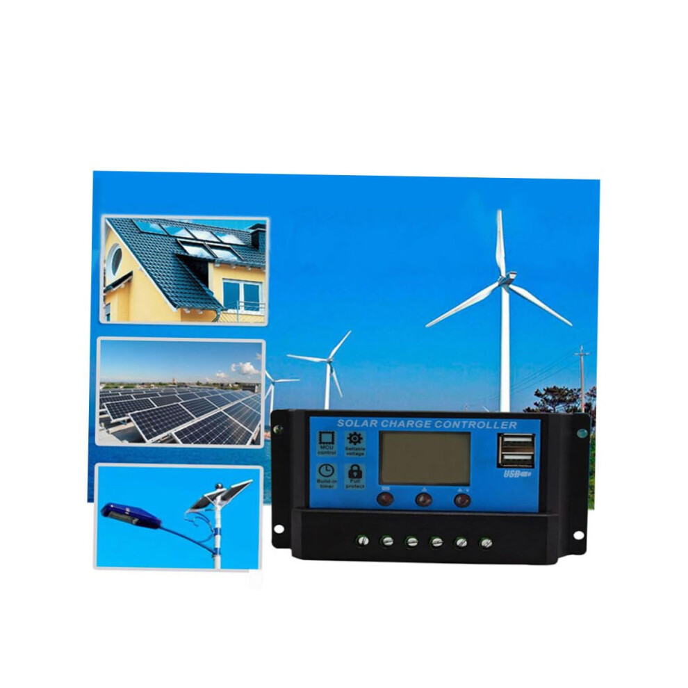 30A Mppt Solar Charge Controller With Lcd Backlit Display And Dual Usb Ports For Offgrid Systems 9330225810360