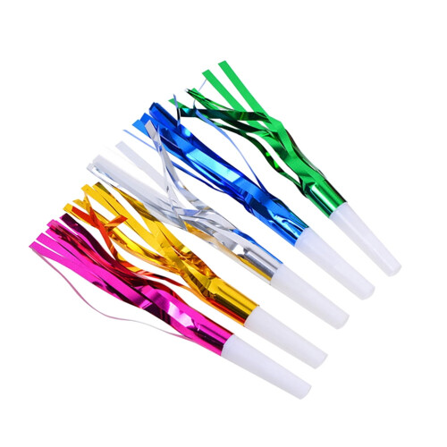 6-pack metalliska fransade visselpipor 1