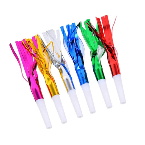 6-pack metalliska fransade visselpipor 2