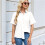 Womens Button Down Shirt Casual Short Sleeve Collared Work Blouse with Pocket White L 3