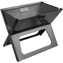 Portable Folding BBQ Grill Dual Fuel Versatility for Outdoor Camping Tailgating Easy Clean