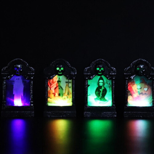 Halloween LED-gravstenslampor - 5-pack 2