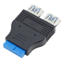 USB 3.0 Header Adapter 20 Pin to Dual USB 3.0 Ports for Motherboard Front Panel Upgrade