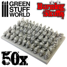 Green Stuff World 30x Resin Burning Skulls