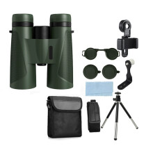 Adults Binoculars 12x42 Compact Bird Watching Binocular BAK4 Prism Waterproof HD Binocular for Travel Stargazing Green