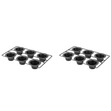 2X 6 Koppar Nonstick Popover Pan Muffin Cupcake Bakform Pudding Pan för Ugnsbakning Frittatas Muffins Quiches Pudding Kakor