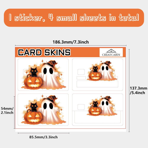 Halloween Kreditkort Skins – 4-pak Græskar & Spøgelse 1