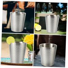 4 Stück 300 Ml Edelstahl-Bierbecher, Campingbecher, Tragbare Kaffee- und Saftbecher für Partys und Fußballspiele
