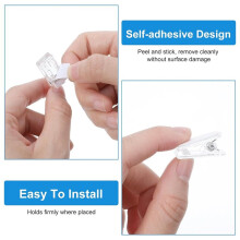 200Pcs Self Adhesive Clips for Photo Sticky Clips for Wall  Wall Hanging Clip Sticky Spring Clip