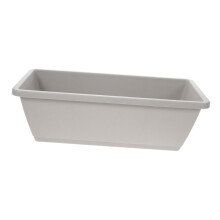 Resin Planter Box with Efficient Drainage and Saucer, Rectangular Flower Pot for Herbs and Indoor Garden