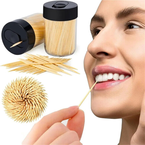 Natural Bamboo Toothpicks Bulk Pack DoubleHead Precision Tip for Teeth Cleaning and Restaurant Use 2