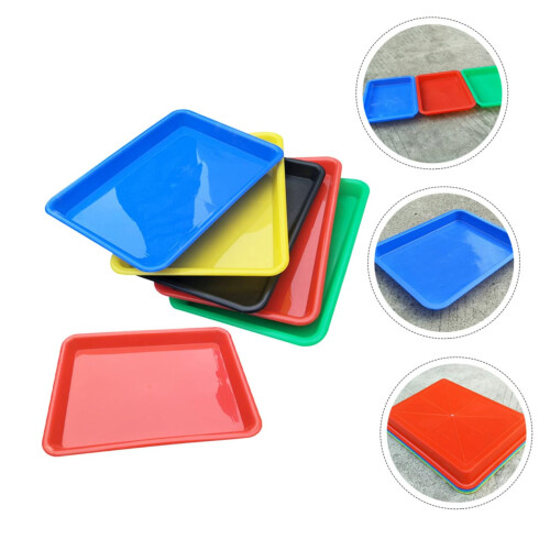 6Pcs Mini Rectangular Plastic Storage Trays Set for Crafts Art Supply Organization Classroom Use Stackable and Easy to Clean 1