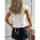 Women'S Ruched Button  Blouses Collar V Neck Short Sleeve Work Shirts White S 2