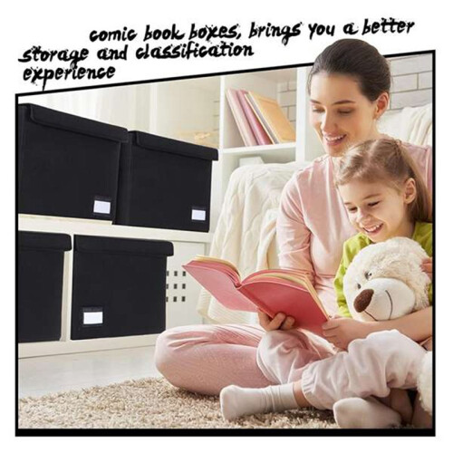 2 Pack Comic Book Storage Box with Lid for Modern Age, Fold Magazine Organizer , Holds 150 Comic Books 2