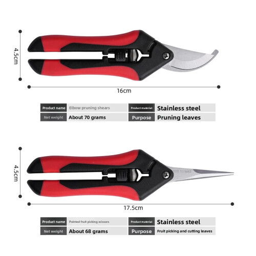 Pruning Shears with Ergonomic Grip for Fruit and Grape Harvesting, Yellow and Black Garden Scissors 2