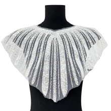 Artistic Sequins Jeweled Fabric Jeweled Trim for Evening-White