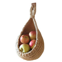 Organizador ecológico, cesta de yute tejida a mano con diseño ventilado para almacenar productos frescos, bolsa de almacenamiento transpirable para