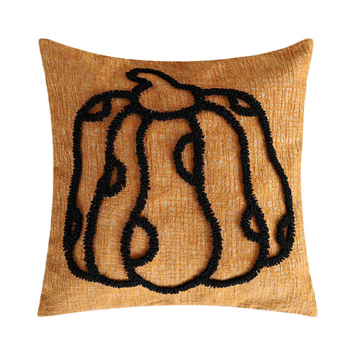 Capas de almofada de Halloween em veludo chenille, formato circular, 45x45 cm (18x18 polegadas)