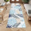 Washable floral rug gray blue 2 ft x 6 ft 1