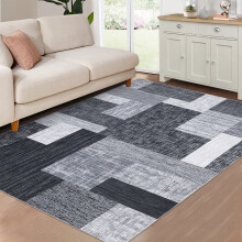 Geometric Modern Rug Gray 4 ft x 6 ft