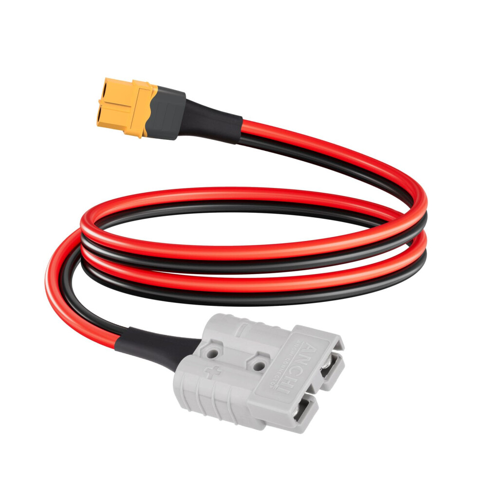 10Awg 2Ft Cable For Anderson Sb50 To Xt60, Battery Quick Connect Adapter For Rc Battery, Solar Panel, Power Station 9330225811084