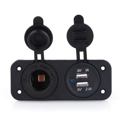 Διπλός φορτιστής USB, υποδοχή φορτιστή USB C PD3.0USB-C γρήγορης φόρτισης, μεταλλικό σώμα, 1