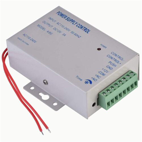 Door Access Control Power Supply 12V 3A 30W, AC110V240V Input, Stable Output for Access System