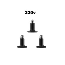 3 Pezzi di Lampada Riscaldante A Infrarossi per Rettili 220 V 100 W In Ceramica Nera per Tartarughe, Serpenti, Camaleonti