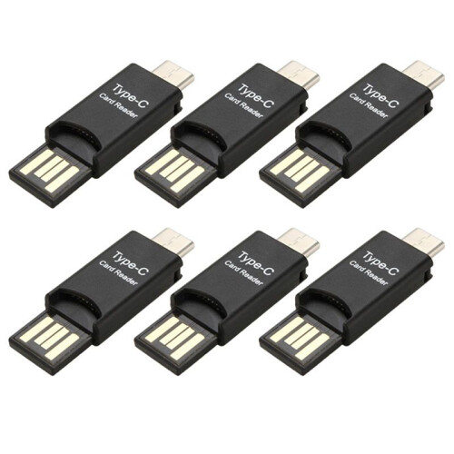 6X USB 3.1 Type C USB-C to Micro- TF Card Reader Adapter for  PC Cellphone