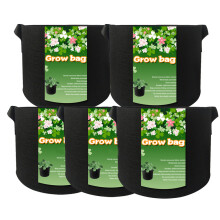 5 St/Set 1 Gallon Kraftigt Förtjockade Tygkrukor Växtpåsar Behållare Plantskola Blomkruka Transplantationsväska med Handtag