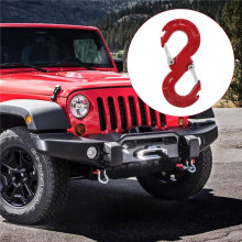 Gancio per Verricello per Rimorchio con Gancio Salvataggio Rapido a Forma di S Rosso Kit di Recupero per Traino Fuoristrada JK 4X4 Grillo per