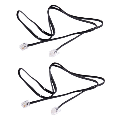 2X RJ11 6P4C Cable Cordon de Telephone ADSL Modem 1 Metres