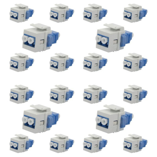 4X LC Fiber Optic Adapter LC to LC Duplex Multimode 10GB F/F  Coupler for Wall Plates, Patch Panels