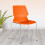 Folding Training Chair with Writing Board, SpaceSaving Office Study Chair, PP Plastic Orange Armless 4