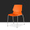 Folding Training Chair with Writing Board, SpaceSaving Office Study Chair, PP Plastic Orange Armless 5