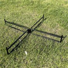 Support de Camping Pliable en Métal, Bac de Rangement Portable, Support de Seau à Glace, Support Multifonctionnel pour Sac Poubelle pour Barbecue et