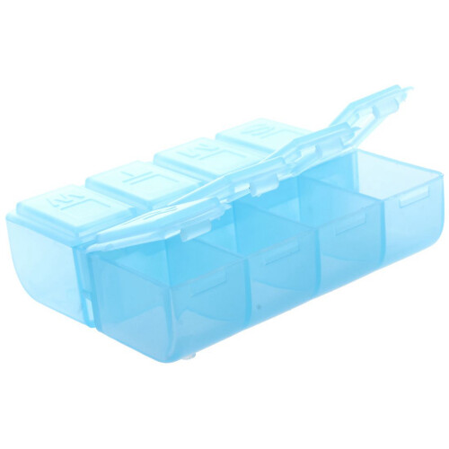 2X Plastic Rectangle 8 Compartments 7 Days Medicine Pill Box 2
