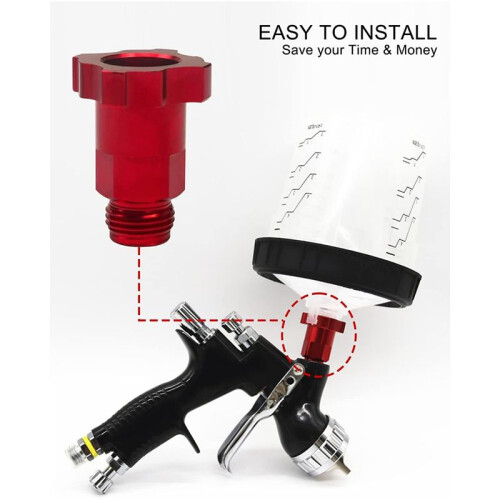 PaintGun Cup Adapter for GFG TTS TT, External Adapter Thread Size 16mm Pitch 1.5mm 1